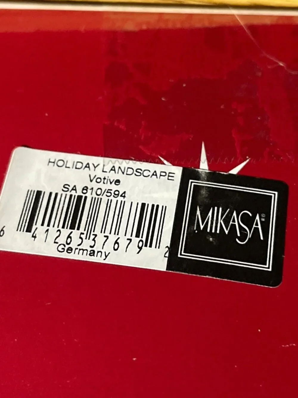Mikasa Holiday Landscape Glass Votive Candle Holder Christmas Decor Elegant
